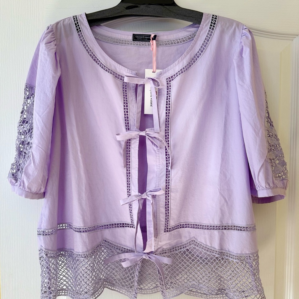 Vineyard Vines Eyelet Inset Tie Top L